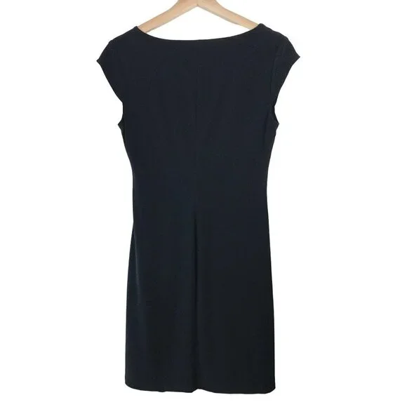 Lauren Ralph Lauren Black Ruched Side Dress Size 8 - Picture 3 of 7